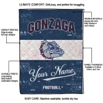 custom gonzaga bulldogs hibiscus burst blue white quilt blanket best selling