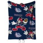 custom gonzaga bulldogs mickey football blue quilt blanket best selling