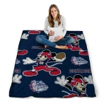 custom gonzaga bulldogs mickey football blue quilt blanket best selling