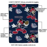 custom gonzaga bulldogs mickey football blue quilt blanket best selling