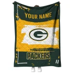 custom green bay packers grunge patch green white quilt blanket best selling