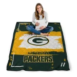 custom green bay packers grunge patch green white quilt blanket best selling