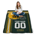 custom green bay packers helmet theme green quilt blanket best selling