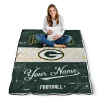 custom green bay packers hibiscus burst green white quilt blanket best selling