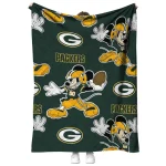custom green bay packers mickey football green quilt blanket best selling