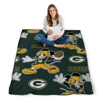 custom green bay packers mickey football green quilt blanket best selling