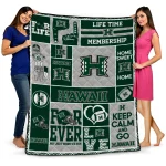 custom hawaii rainbow warriors helmet passion green quilt blanket best selling