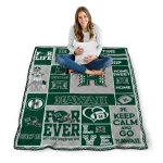 custom hawaii rainbow warriors helmet passion green quilt blanket best selling