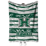 custom hawaii rainbow warriors layered florals green white quilt blanket best selling