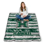 custom hawaii rainbow warriors layered florals green white quilt blanket best selling