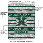custom hawaii rainbow warriors layered florals green white quilt blanket best selling