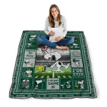custom hawaii rainbow warriors snoopy coach green quilt blanket best selling