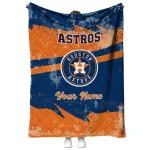 custom houston astros brushstroke layers blue quilt blanket best selling