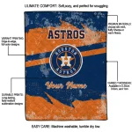 custom houston astros brushstroke layers blue quilt blanket best selling
