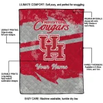 custom houston cougars brushstroke layers red quilt blanket best selling