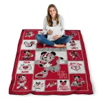 custom houston cougars mickey crimson red white quilt blanket best selling