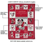 custom houston cougars mickey crimson red white quilt blanket best selling