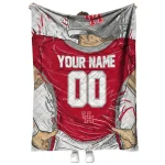 custom houston cougars player sketch red gray quilt blanket best selling