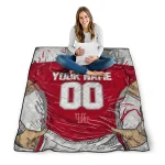 custom houston cougars player sketch red gray quilt blanket best selling