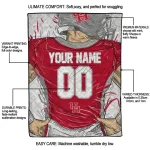 custom houston cougars player sketch red gray quilt blanket best selling