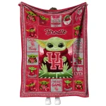 custom houston cougars yody baby pattern red quilt blanket best selling