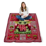 custom houston cougars yody baby pattern red quilt blanket best selling