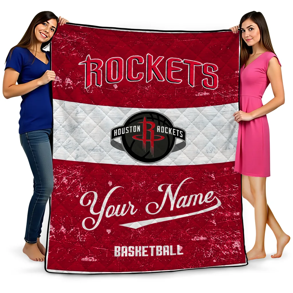 custom houston rockets helmet fan red white quilt blanket best selling