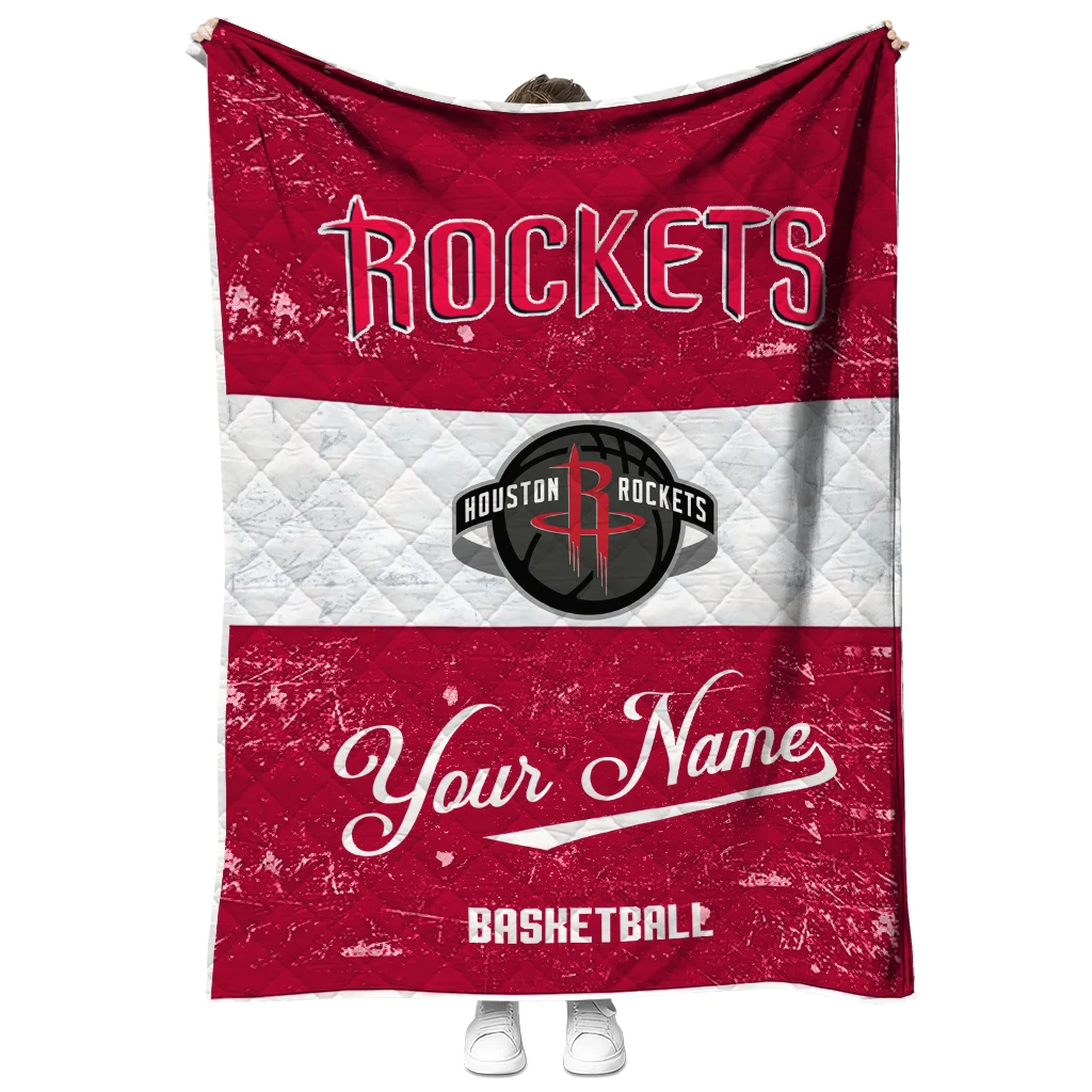 custom houston rockets helmet fan red white quilt blanket fashion forward