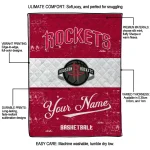 custom houston rockets helmet fan red white quilt blanket best selling
