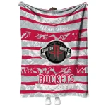 custom houston rockets layered florals red white quilt blanket best selling