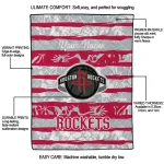 custom houston rockets layered florals red white quilt blanket best selling