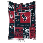 custom houston texans helmet passion blue quilt blanket best selling