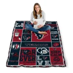 custom houston texans helmet passion blue quilt blanket best selling