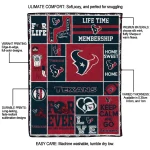 custom houston texans helmet passion blue quilt blanket best selling
