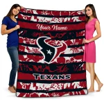 custom houston texans layered florals blue white quilt blanket best selling