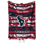 custom houston texans layered florals blue white quilt blanket best selling
