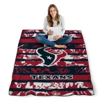 custom houston texans layered florals blue white quilt blanket best selling