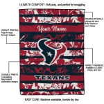 custom houston texans layered florals blue white quilt blanket best selling