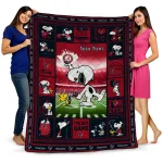 custom houston texans snoopy coach blue quilt blanket best selling