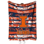 custom illinois fighting illini layered florals blue white quilt blanket best selling