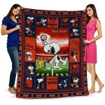 custom illinois fighting illini snoopy coach blue quilt blanket best selling