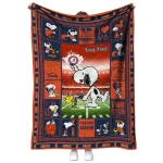 custom illinois fighting illini snoopy coach blue quilt blanket best selling
