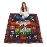 custom illinois fighting illini snoopy coach blue quilt blanket best selling