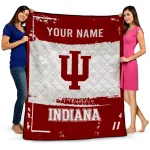 custom indiana hoosiers grunge patch red white quilt blanket best selling