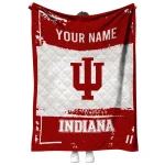 custom indiana hoosiers grunge patch red white quilt blanket best selling