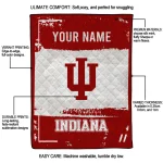 custom indiana hoosiers grunge patch red white quilt blanket best selling