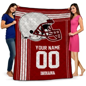 custom indiana hoosiers helmet theme red quilt blanket best selling