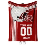 custom indiana hoosiers helmet theme red quilt blanket best selling