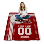 custom indiana hoosiers helmet theme red quilt blanket best selling