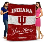custom indiana hoosiers hibiscus burst red white quilt blanket best selling